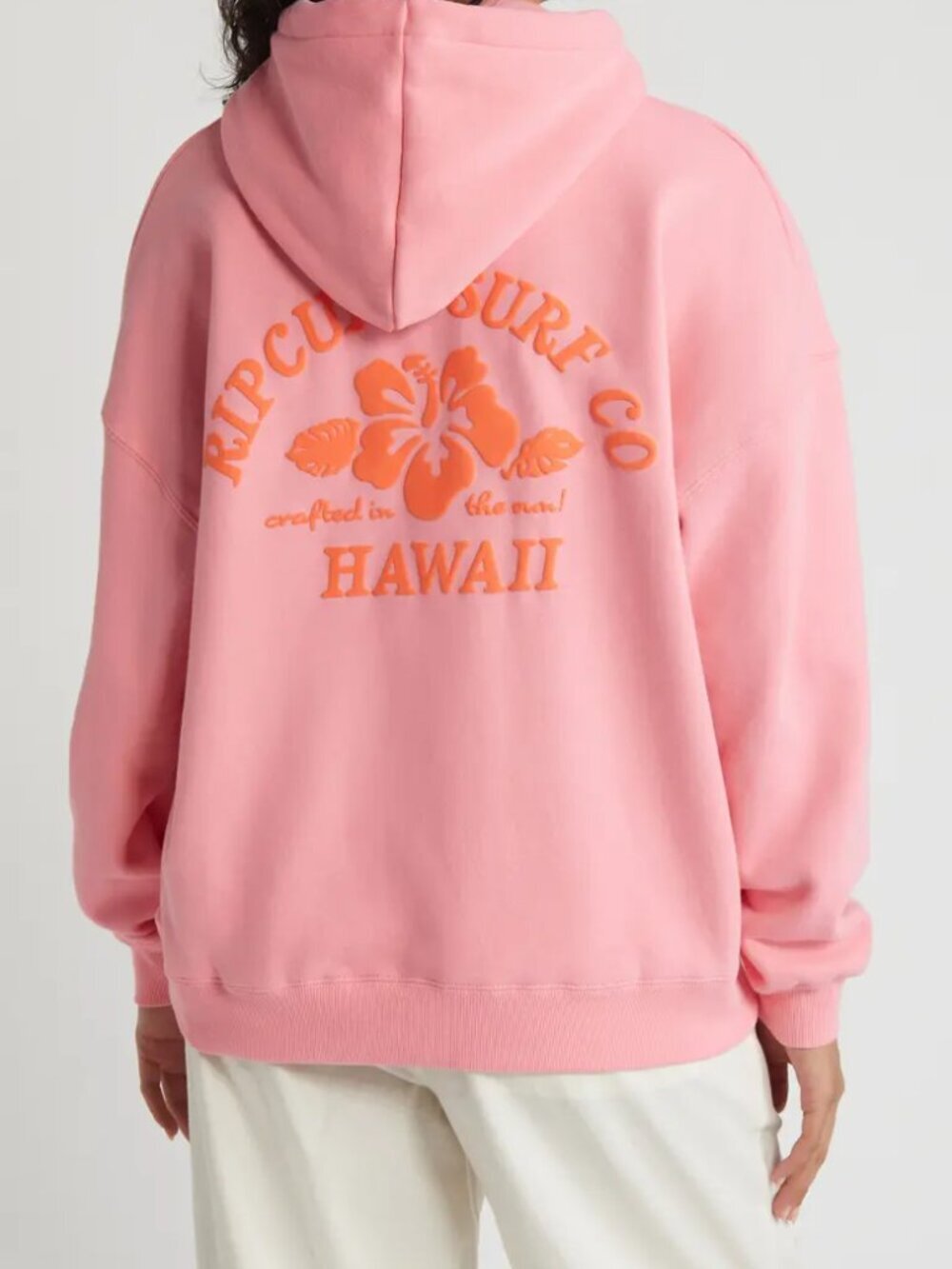 Rip Curl Hawaii Hibiscus Heat Graphic Hoodie Hooded Sweater Surf Pink Sz Medium